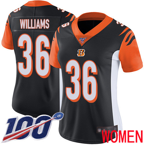 Cincinnati Bengals Limited Black Women Shawn Williams Home Jersey NFL Footballl #36 100th Season Vapor Untouchable